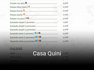 Casa Quini horario de apertura