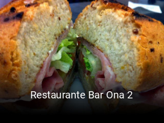 Restaurante Bar Ona 2 horario de apertura