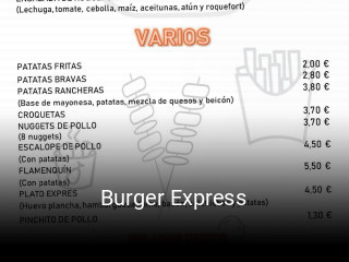 Burger Express horario comercial