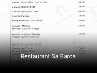 Restaurant Sa Barca horario comercial