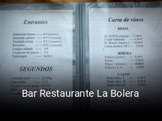 Bar Restaurante La Bolera abrir