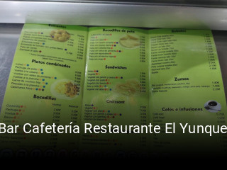 Bar Cafetería Restaurante El Yunque horario de apertura