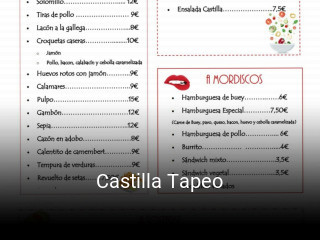 Castilla Tapeo horario de apertura