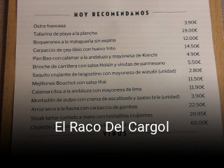 El Raco Del Cargol plan de apertura