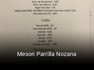 Meson Parrilla Nozana plan de apertura