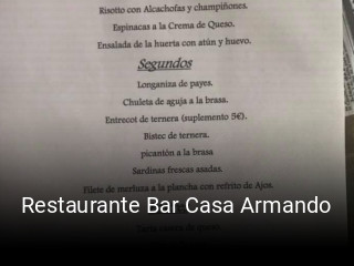 Restaurante Bar Casa Armando plan de apertura