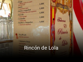 Rincón de Lola horario de apertura