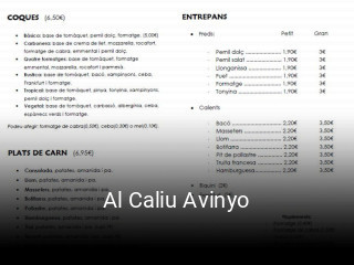 Al Caliu Avinyo plan de apertura