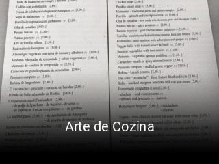 Arte de Cozina horario de apertura